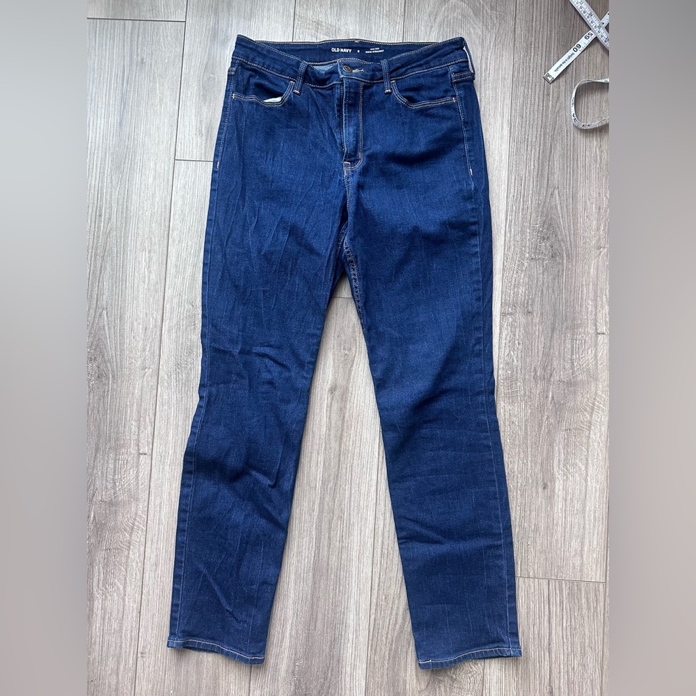 Old Navy Dark Blue Women's high rise straight Jeans